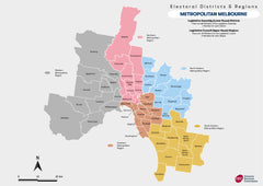 Victoria State Electoral Divisions Map - Metropolitan