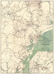 Newcastle & Region Wall Map by H E C Robinson 1929