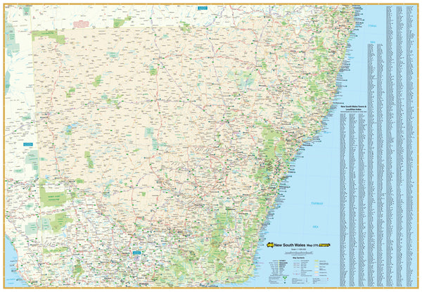 New South Wales State 270 UBD Map 2000 x 1380mm Laminated Wall Map