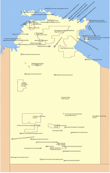 Northern Territory Local Government Areas Wall Map