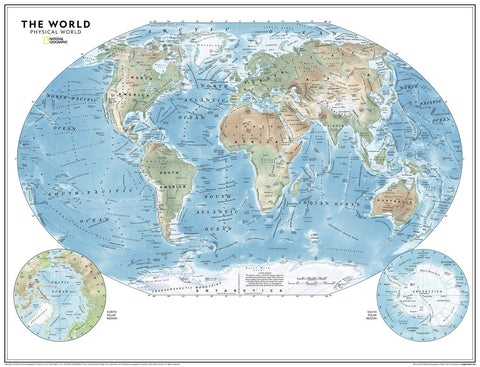 Atlas of the World Physical Map by National Geographic | Shop Mapworld