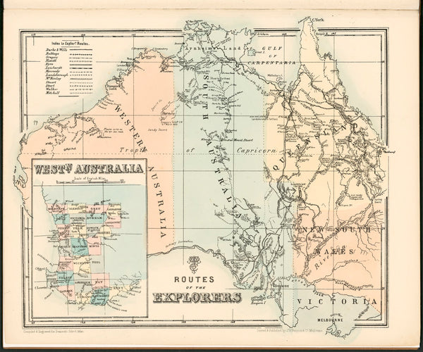 Routes of the Explorers Wall Map