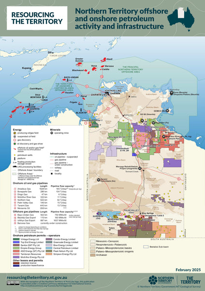 Northern Territory Offshore & Onshore Petroleum Activity and Infastructure 2025