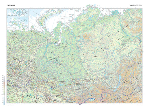 Russia Central Wall Map from The Times