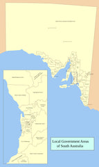 South Australia Local Government Areas Wall Map