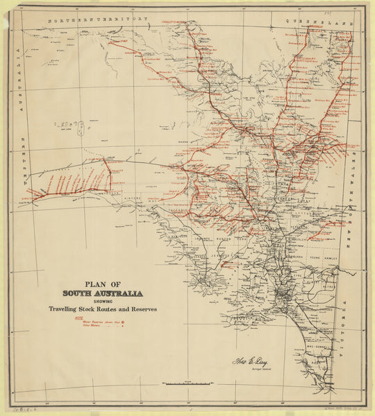 South Australia Stock Routes Historic Wall map