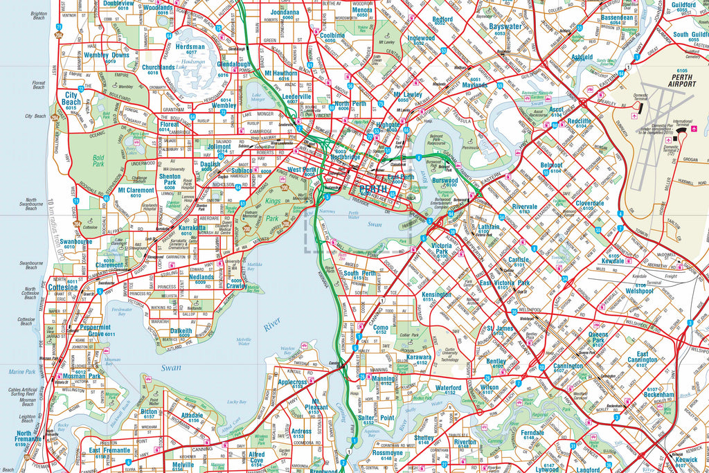 Greater Perth Hema Laminated Map, Buy Map of Perth - Mapworld