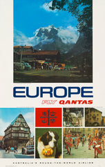 TRAVEL POSTER - Europe Fly Qantas