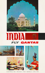 TRAVEL POSTER - India Fly Qantas