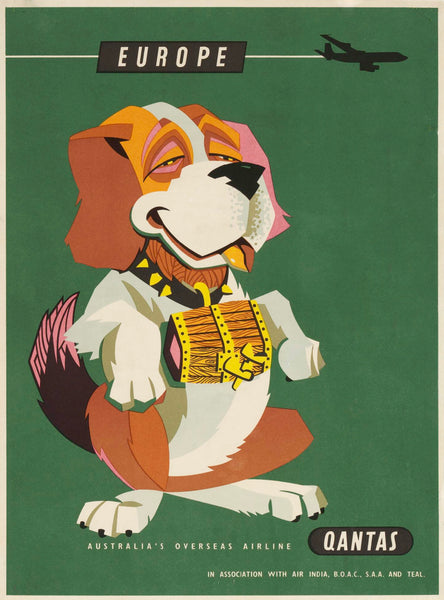 TRAVEL POSTER - Qantas Europe (Dog)