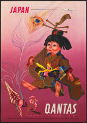 TRAVEL POSTER - Qantas Japan