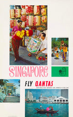 TRAVEL POSTER - Singapore Fly Qantas