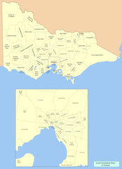 Victoria Local Government Areas Wall Map