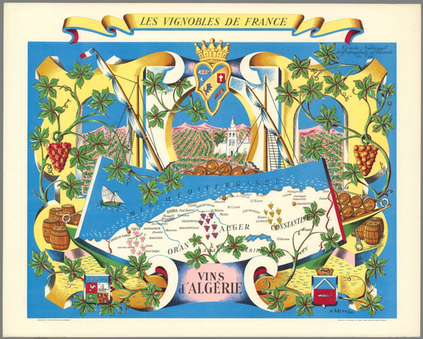 Vineyards of France Wall Map - Wines of Algiers