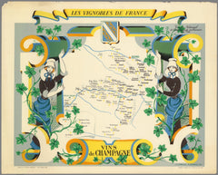 Vineyards of France Wall Map - Wines of Champagne