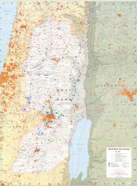 West Bank Wall Map 1993