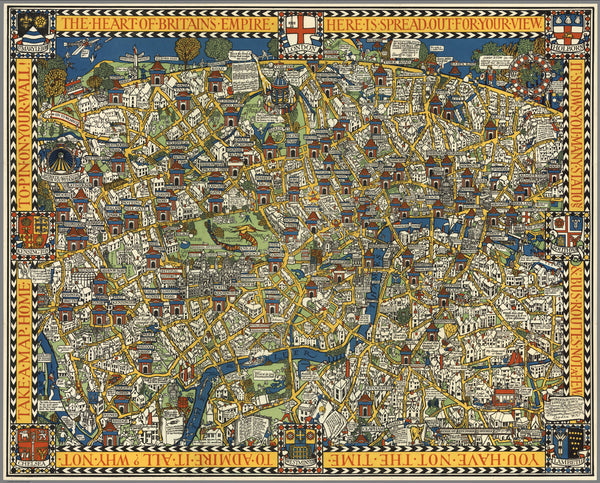 London Town Wonderground Pictorial Wall Map