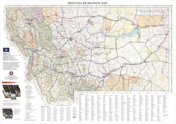 Buy Montana Recreation 991 x 699mm Wall Map