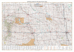 North Dakota Recreation 1016 x 711mm Wall Map