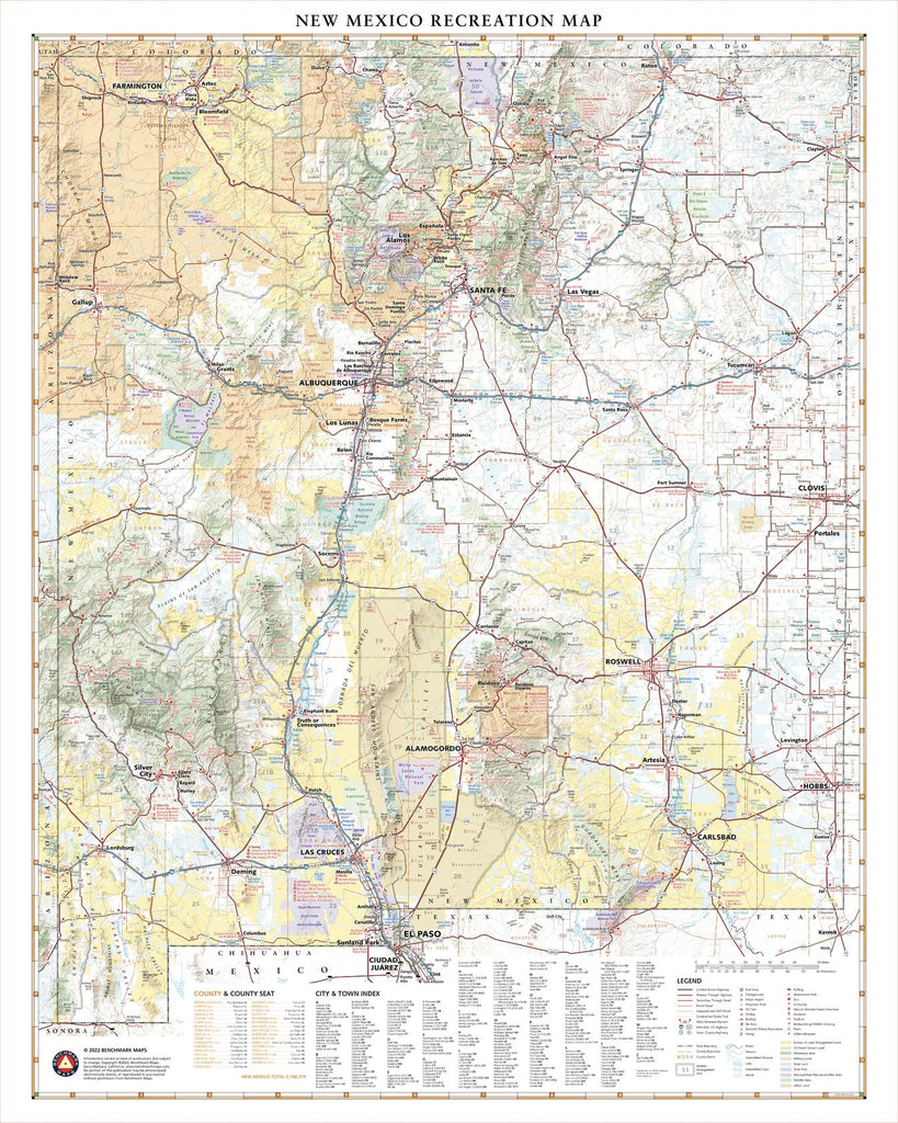 Buy New Mexico Recreation 711 x 889mm Wall Map