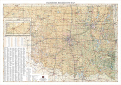 Oklahoma Recreation 1016 x 711mm Wall Map