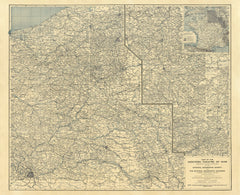 Western Theatre of War Wall Map 1918