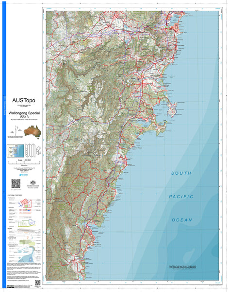 Wollongong Special I5613 AUSTopo 1:250,000 Map