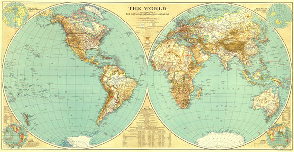 World Wall Map 1935 by National Geographic