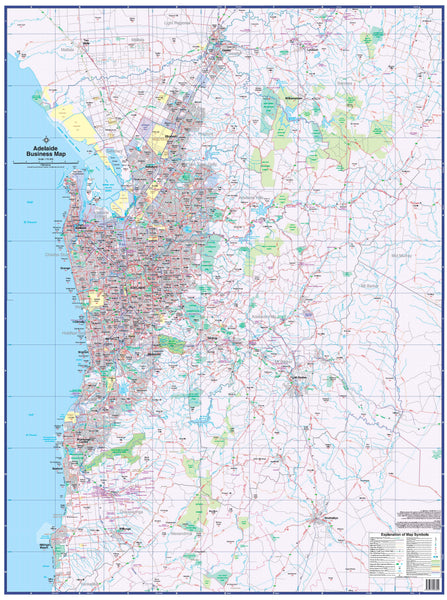 Adelaide Business Map 565 UBD 1480 x 1980mm Laminated Wall Map