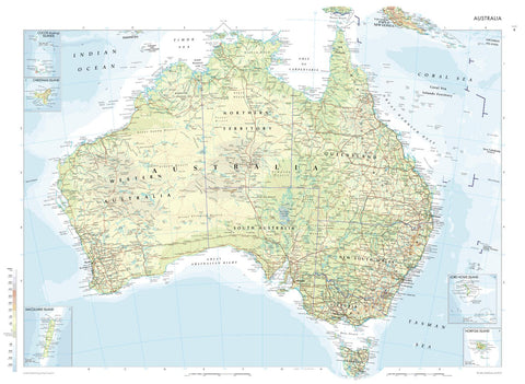 Australia Collins 834 x 609mm Wall Map