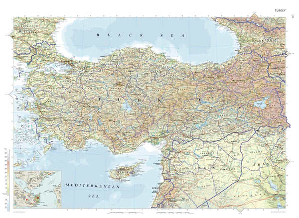 Turkey Collins 834 x 609mm Wall Map