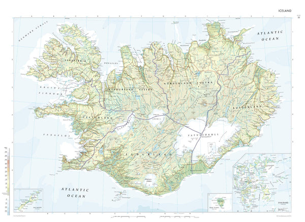 Iceland Collins 834 x 609mm Wall Map