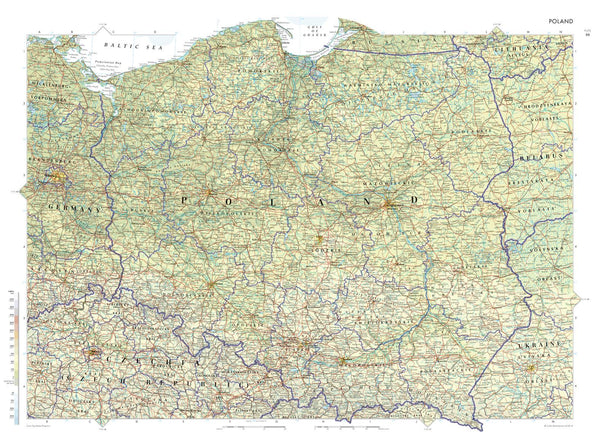 Poland Collins 834 x 609mm Wall Map