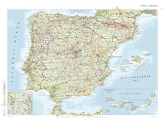 Spain and Portugal Collins 834 x 609mm Wall Map