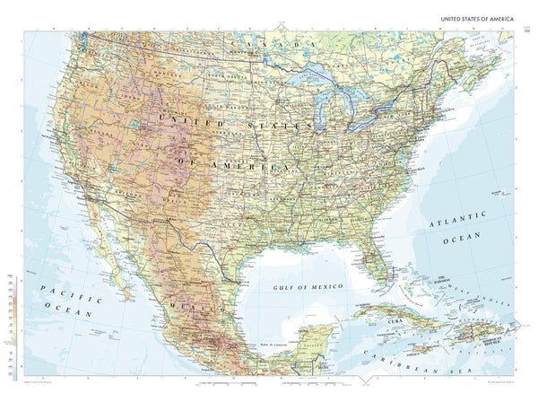 USA Collins 834 x 609mm Wall Map