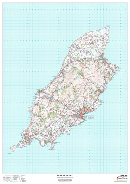 Isle of Man Wall Map 841 x 1189mm