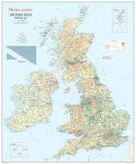 British Isles Physical Wall Map 914  x 1105mm