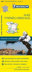 France Aude / Pyrénées-Orientales Michelin Map 344