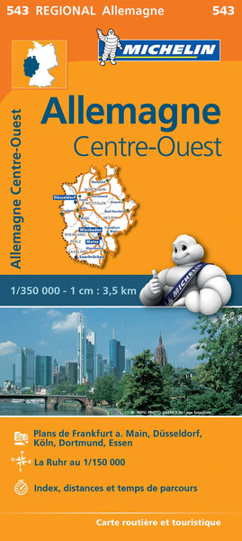 Germany Central West Michelin Map 543