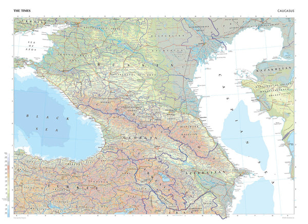 Caucasus Wall Map by The Times