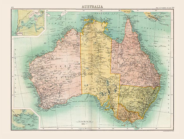 Historic Map of Australia (1898) by Collins