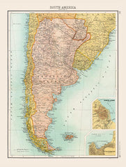 Historic Map of South America (1898) by Collins