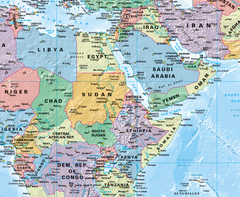 World Political Supermap 1440 x 840mm (Africa Centred) Cosmographics 2024