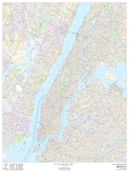 New York City Wall Supermap 1125 x 1500mm