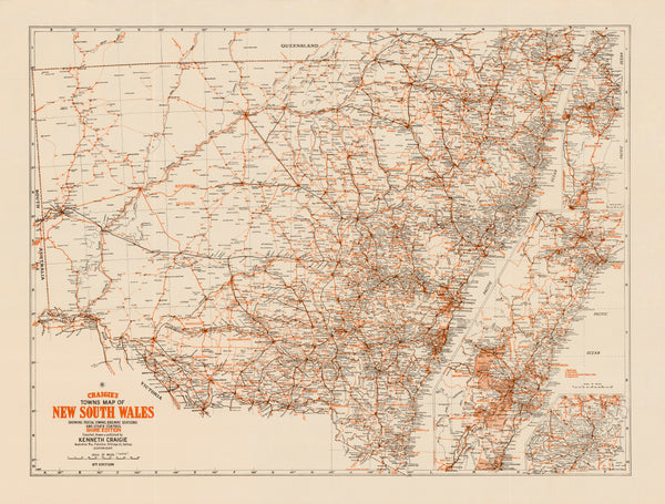 New South Wales Town Map by Craigie's Shire Edition