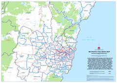 New South Wales State Electoral Divisions and Local Government Areas Map - METROPOLITAN SYDNEY