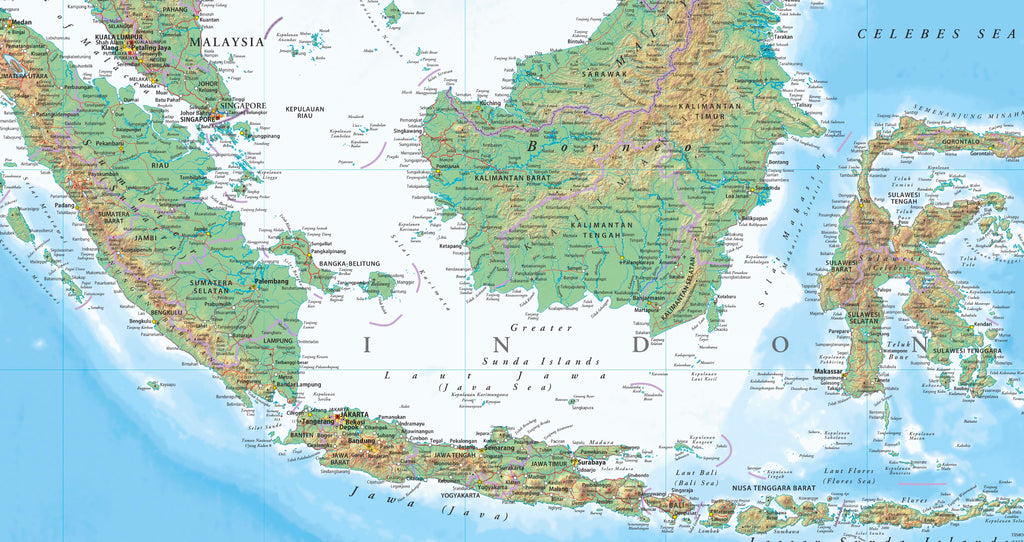 Indonesia wall map, buy wall map of Indonesia | Shop Mapworld