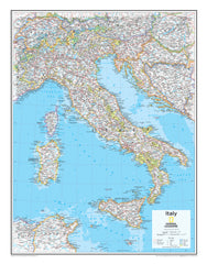 Italy Atlas of the World Wall Map - 10th Edition by National Geographic