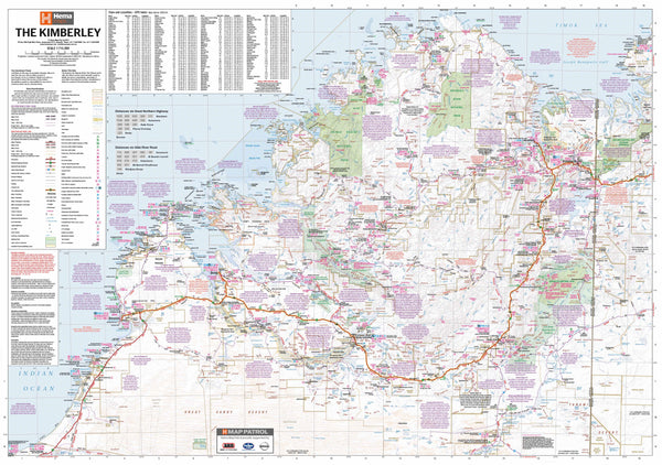 Kimberley Hema 1430 x 1000mm Supermap Paper Wall Map