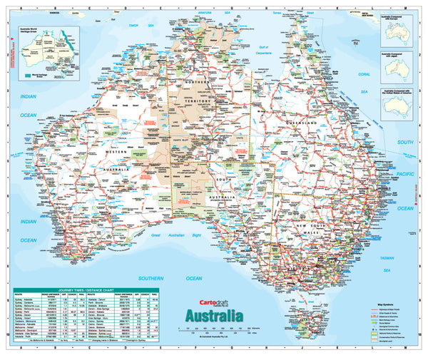 Australia Travellers Wall Map Laminated (Where I have been  - Where I am going)